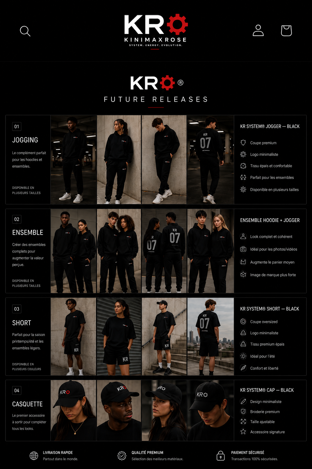 KR SYSTEM® T-SHIRT — BLACK