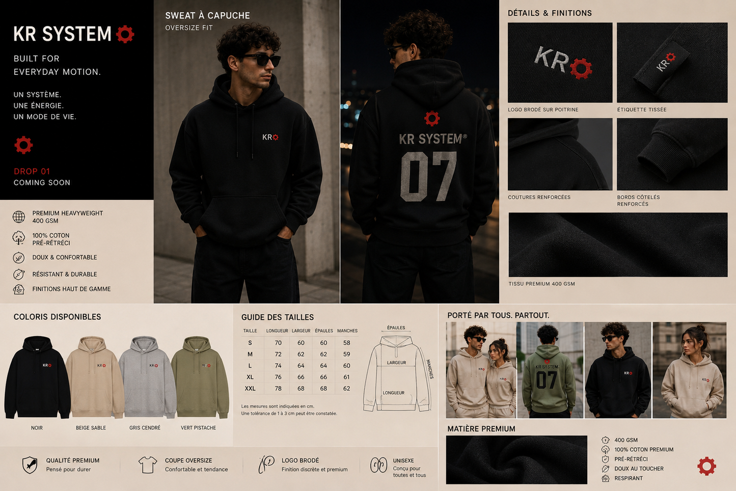 KR SYSTEM® HOODIE — BLACK