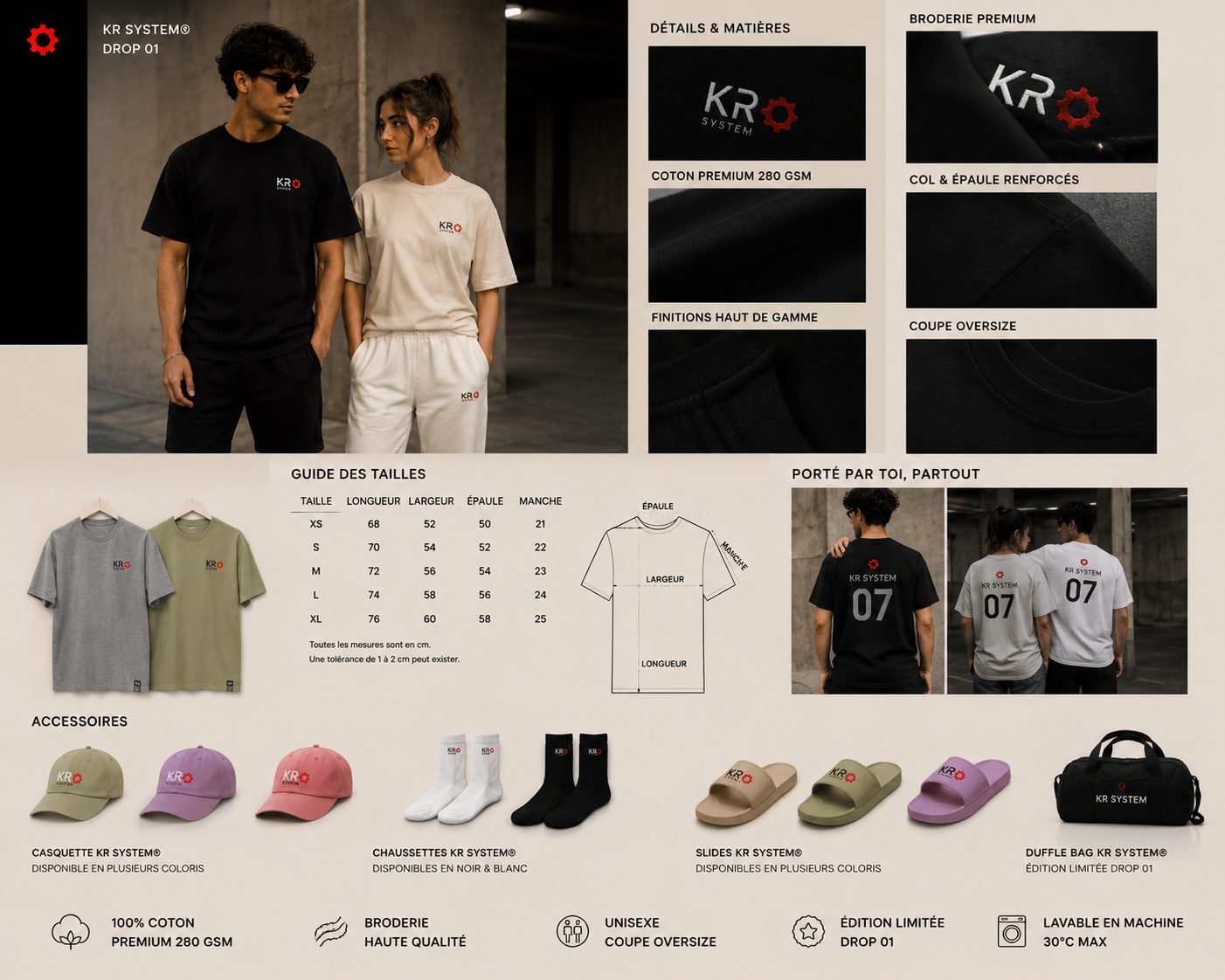 KR SYSTEM® T-SHIRT — BLACK